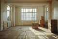 Renovation in an empty room, cardboard boxes Royalty Free Stock Photo