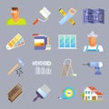 Renovation Flat Icons Set Royalty Free Stock Photo