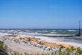 Renovation of the groins at the beach of Ustka, Poland Royalty Free Stock Photo