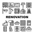 Renovation Home Repair Collection Icons Set Vector