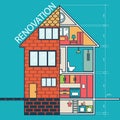 Renovation .House remodeling,flat design