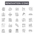 Renovation line icons, signs, vector set, outline illustration concept Royalty Free Stock Photo