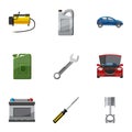 Renovation for machine icons set, cartoon style