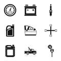 Renovation for machine icons set, simple style