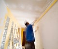 Renovation man blurred