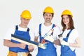 Renovation workers team with tools