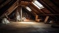 Renovation-worthy Attic With Atmospheric Wood Flooring
