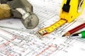 Renovations plan Royalty Free Stock Photo