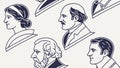 Renowned Historians & Thinkers Seamless Pattern, vector design Generative AI Royalty Free Stock Photo