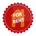 for rent badge on white Royalty Free Stock Photo