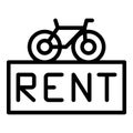 Rent bicycle icon outline vector. Public app