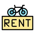 Rent bicycle icon vector flat