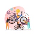 Rent bicycle vector concept for web banner, website page