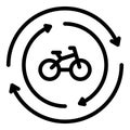 Rent Bike Icon, Outline Style