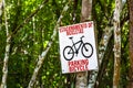 Rent a bike sign arrow information board direction in Coba Ruins