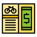 Rent Bike System Icon Vector Flat