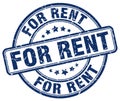 for rent blue stamp Royalty Free Stock Photo
