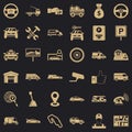 Rent car icons set, simple style Royalty Free Stock Photo