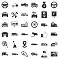Rent car icons set, simple style Royalty Free Stock Photo