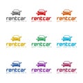 Rent car logo icon isolated on white background. Set icons colorful Royalty Free Stock Photo