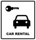 Rent a car sign on white background Royalty Free Stock Photo