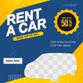 Rent car social media banner template.