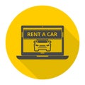 Rent a Car Transportation design icon with long shadow