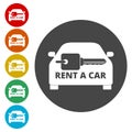Rent a Car Transportation design icons set Royalty Free Stock Photo