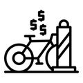 Rent city bike icon outline vector. Parking system