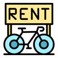 Rent city bike icon vector flat Royalty Free Stock Photo