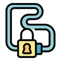 Rent cycling lock icon vector flat