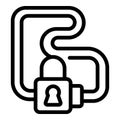 Rent cycling lock icon outline vector. Safety lock