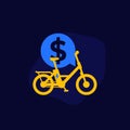 rent electric bike icon, vector Royalty Free Stock Photo