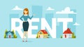 Rent a house concept. Idea of real estate