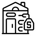 Rent house icon outline vector. New apartment Royalty Free Stock Photo