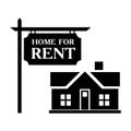 Rent house simple icon Royalty Free Stock Photo