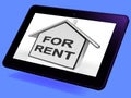 For Rent House Tablet Means Property Tenancy Or Lease