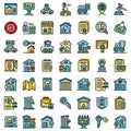 Rent icons set vector flat