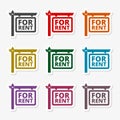 For Rent Icons set