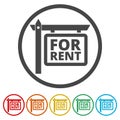 For Rent Icons set