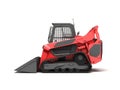 Rent Large Track Skidloader left view 3d rendr on white Royalty Free Stock Photo