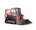 Rent Large Track Skidloader perspective view 3d rendr on white Royalty Free Stock Photo