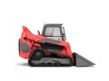 Rent Large Track Skidloader right view 3d rendr on white Royalty Free Stock Photo