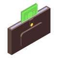 Rent money wallet icon, isometric style Royalty Free Stock Photo