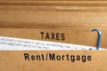 Rent, mortgage and taxes file Royalty Free Stock Photo