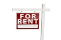 For Rent Real Estate Sign on White Royalty Free Stock Photo