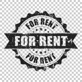 For rent scratch grunge rubber stamp. Vector illustration on iso Royalty Free Stock Photo