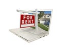 For Rent Sign on Laptop Royalty Free Stock Photo