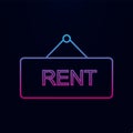 Rent sign line nolan icon. Simple thin line, outline vector of real estate icons for ui and ux, website or mobile application