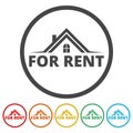 For Rent Sign, Vector icon, 6 Colors Included